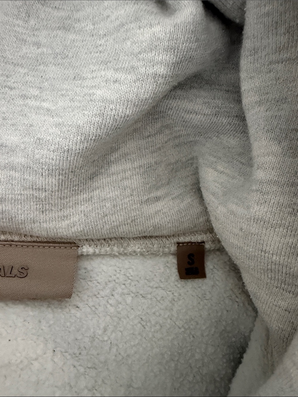 Essentials Light Gray Men's Pullover Hoodie with Chest Logo - Picture 6 of 6